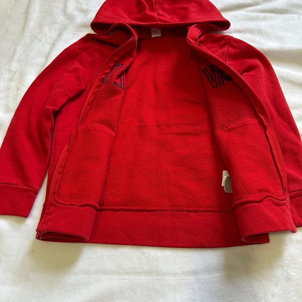 Old Navy Kids Red Zip Up Logo Hoodie Sweatshirt Size S 6-7‎